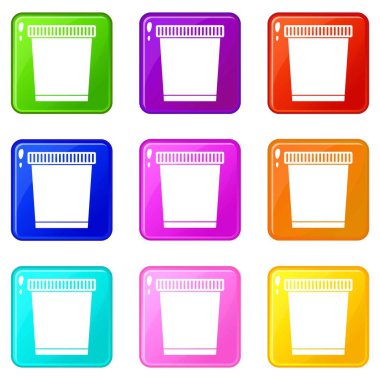 Çöp kutusu simgeleri 9 kümesi