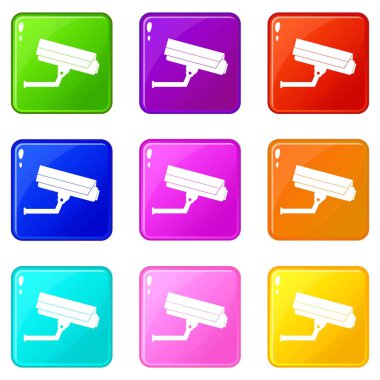 Gözetim kamera simgeler 9 hazır