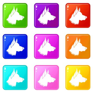 Çoban köpeği Icons 9 set