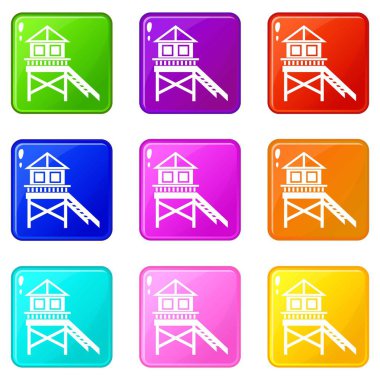 Simgeler 9 seti ahşap Tepedeki Ev