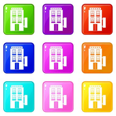 Beş yıldızlı otel 9 Icons set