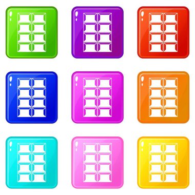 Koyu çikolata Icons 9 set