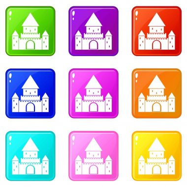 Chillon Castle, İsviçre Icons 9 set