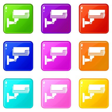 Gözetim kamera simgeler 9 hazır