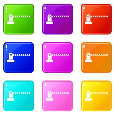 Park bariyer Icons 9 set