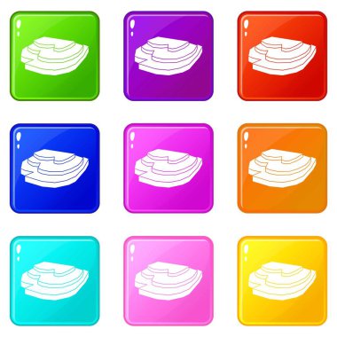 Pirinç alan simgeler 9 kümesi