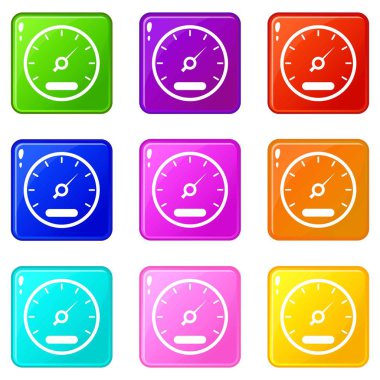 Hız göstergesi Icons 9 set