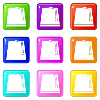 Türk fez Icons 9 set