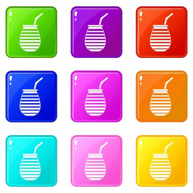 Çay Kupası dostum veya terere kullanılan Arjantin simgeleri