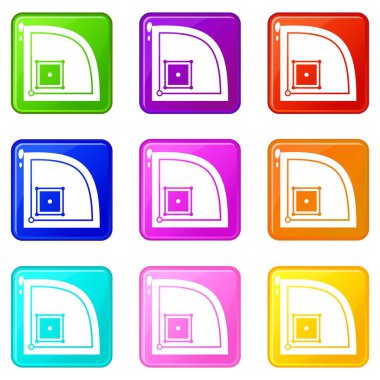 Beyzbol alan simgeler 9 kümesi