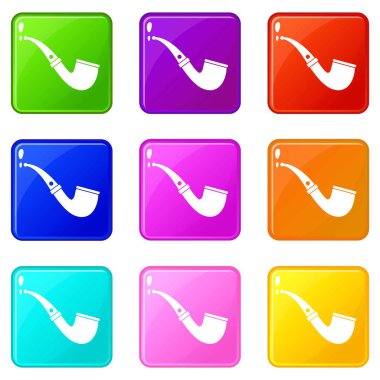 Sigara boru Icons 9 set