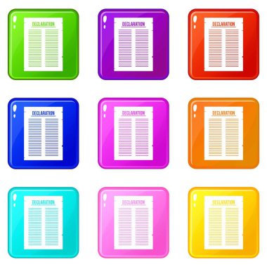 Bağımsızlık simgeler 9 Bildirgesi ayarla