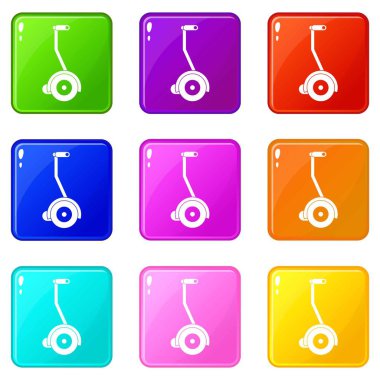 Elektrik kendini scooter simgeler 9 Küme Dengeleme