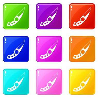 Küçük bıçak simgeler 9 seti