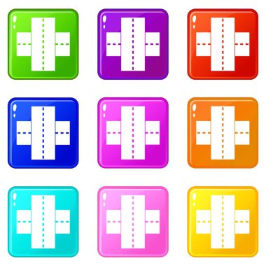 İki yol 9 Icons set