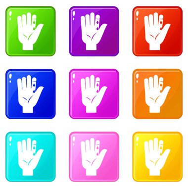 Parmak Icons 9 set damlayan kan ile