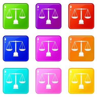Adalet ölçek 9 Icons set