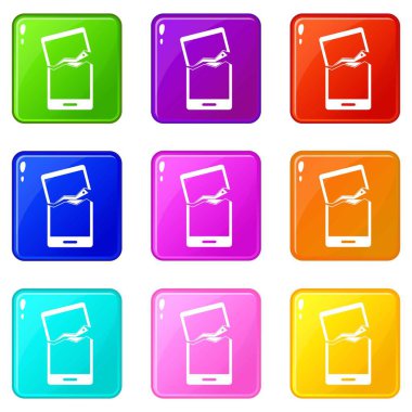 Kırık telefon Icons 9 set