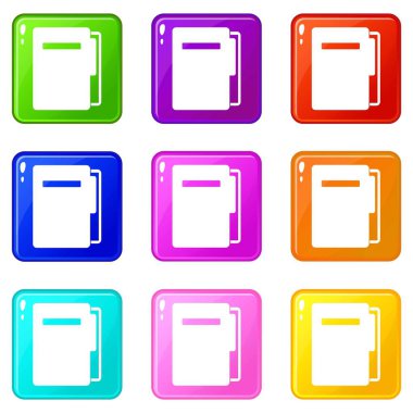 Dosya klasör simgeleri 9 kümesi