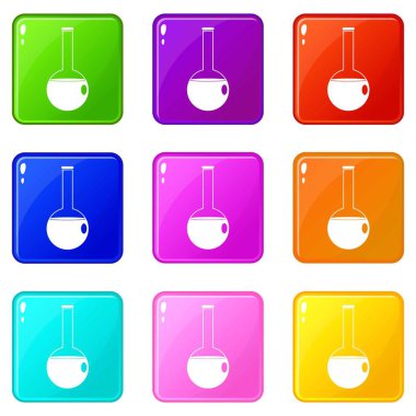 Kimyasal kabı Icons 9 set