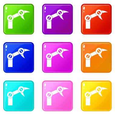 Sanayi robot Icons 9 set
