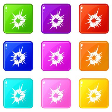 Nucleate patlama Icons 9 set