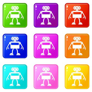 Android robot Icons 9 set