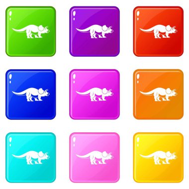 Styracosaurus 9 Icons set