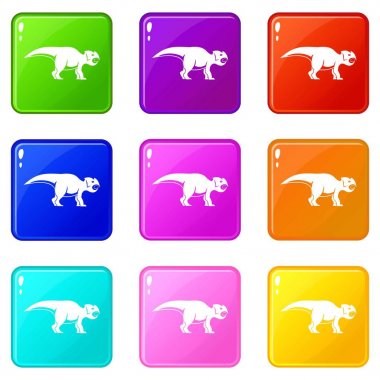 Ceratops dinozor Icons 9 set