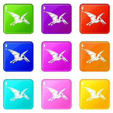 Pterosarus dinozor Icons 9 set