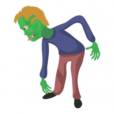 Bükülmüş zombi simgesi, karikatür tarzı