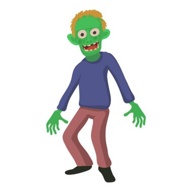 Zombi simgesi gülümseyen, karikatür tarzı
