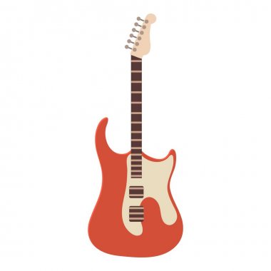 Klasik rock gitar simgesi, karikatür tarzı