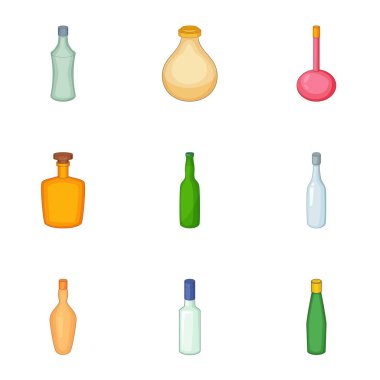 Emprty bira şişe Icons set, karikatür tarzı