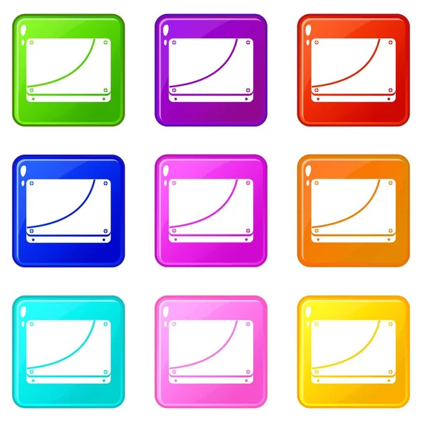 Database icons 9 set — Stock Vector