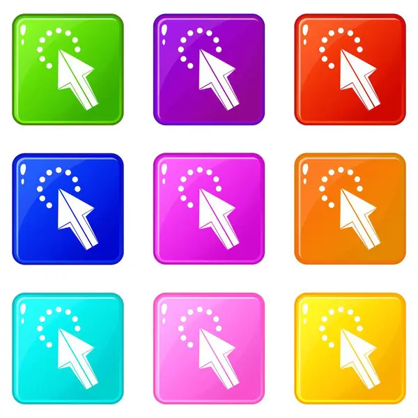 Click icons 9 set — Stock Vector