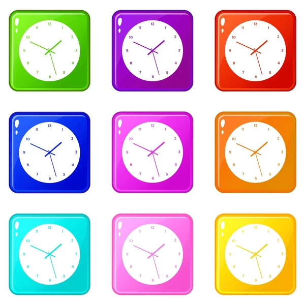 Watch icons 9 set — Stock Vector