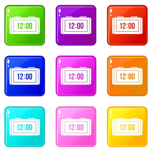 Uhr Icons 9 set — Stockvektor