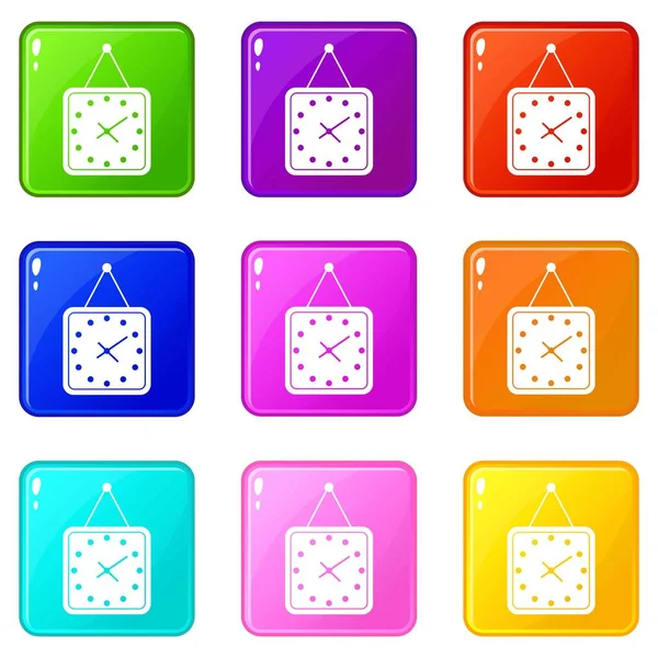 Uhr Icons 9 set — Stockvektor