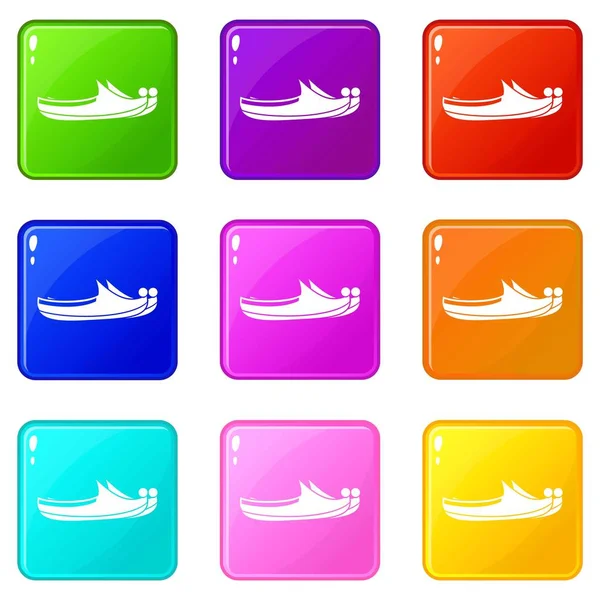 Turkish shoes icons 9 set — Stock Vector