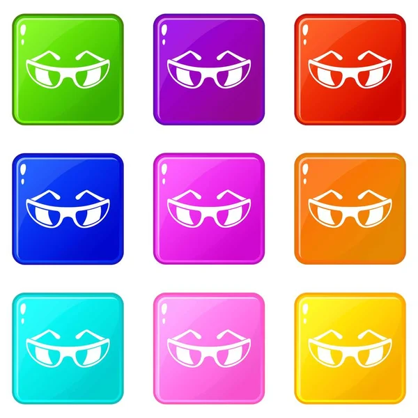 Sonnenbrille Symbole 9 set — Stockvektor