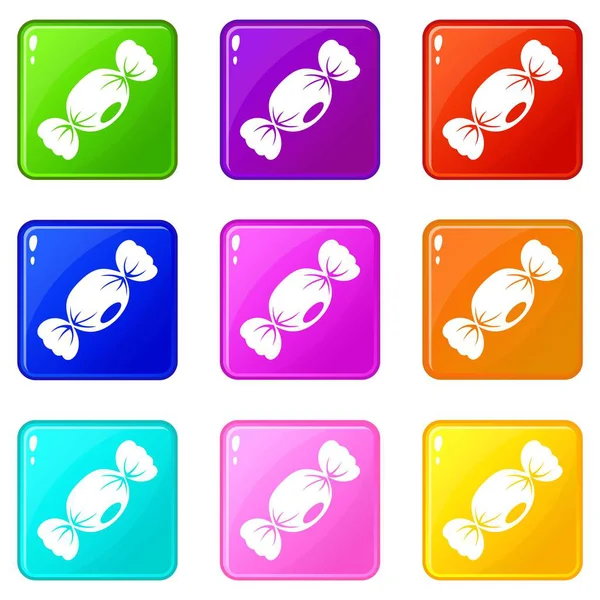 Small candy icons 9 set — Stock Vector