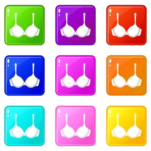 Lingerie icons 9 set — Stock Vector