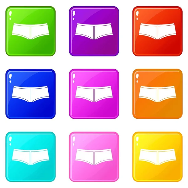 Boyshorts iconos 9 conjunto — Vector de stock