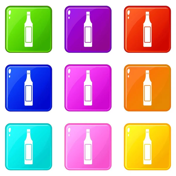 Essigflasche Symbole 9 Set — Stockvektor