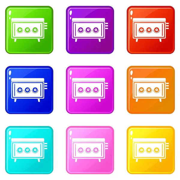 CD changer icons 9 set — Stock Vector