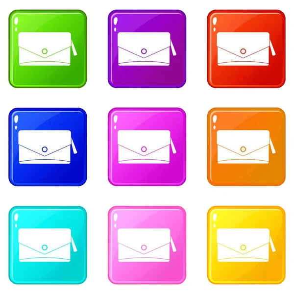 Pequeño bolso iconos 9 conjunto — Vector de stock