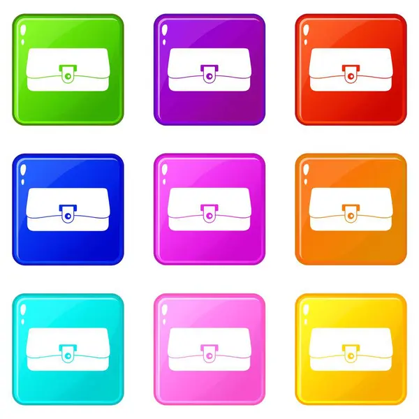 Petites icônes portefeuille 9 ensemble — Image vectorielle