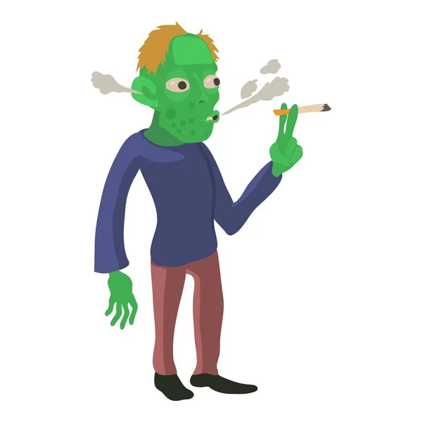 Zombi Sigara simgesi, karikatür tarzı — Stok Vektör
