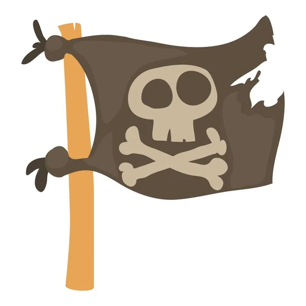 Jolly Roger icon, cartoon style — Stock Vector